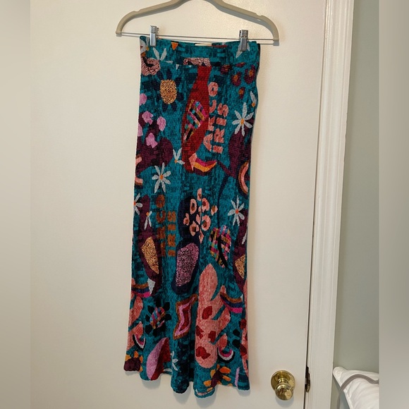🦋FARM RIO FOR ANTHROPOLOGIE GABRIELA knit MAXI SKIRT XS - Picture 16 of 16